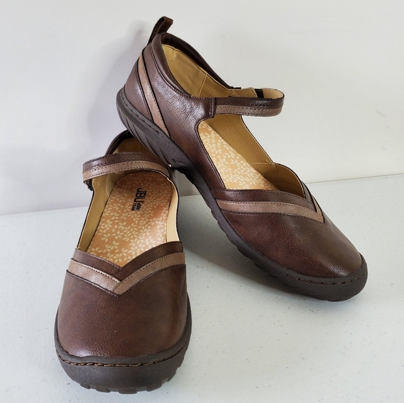 JBU Raven Mary Jane Shoes Size 12W Brown Comfort Round Toe Slip-on Office NEW - Picture 1 of 14